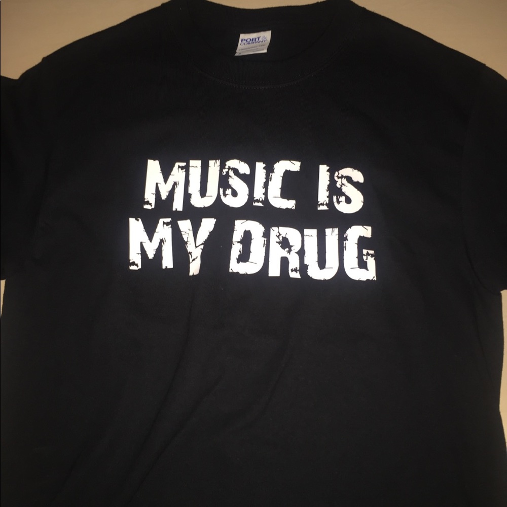 Music is my drug graphic tee
